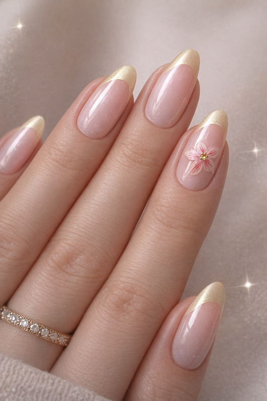 Glossed Muse™ | Premium Soft Gel Press-On Nails – Soft Yellow French Bloom