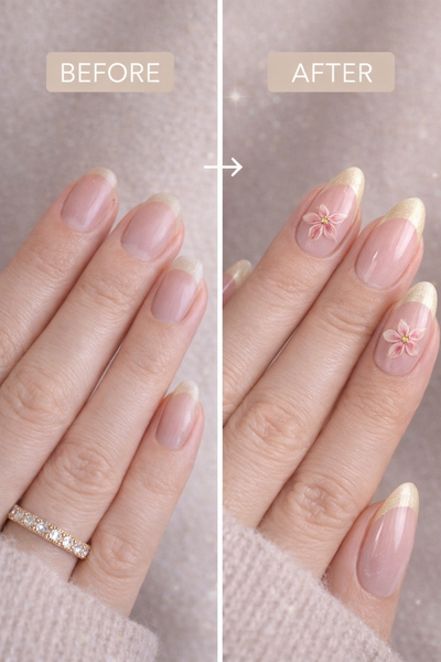 Glossed Muse™ | Premium Soft Gel Press-On Nails – Soft Yellow French Bloom